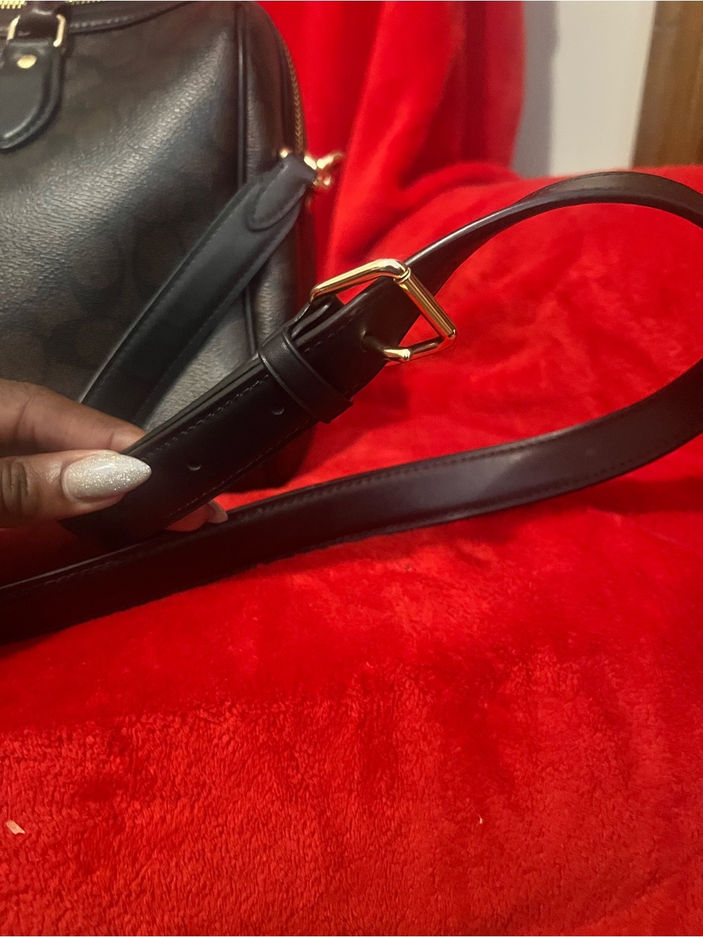 Coach Brown and Black Signature Dome Satchel - Picture 8 of 11
